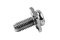 [E] น็อตยึดสายไฟ สแตนเลสชุบนิกเกิ้ล M5x12 mm พร้อมแหวนทรงสี่เหลี่ยม ขนาด 10x10 mm
